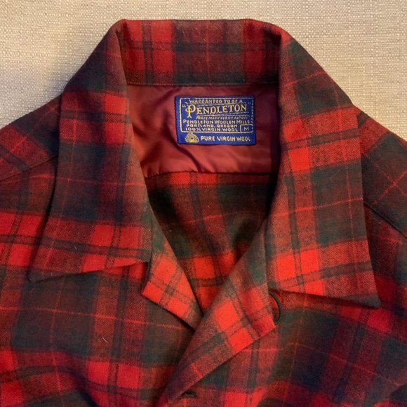VTG Pendleton 100% Wool Board Shirt(M) Loop Collar - Picture 14 of 15